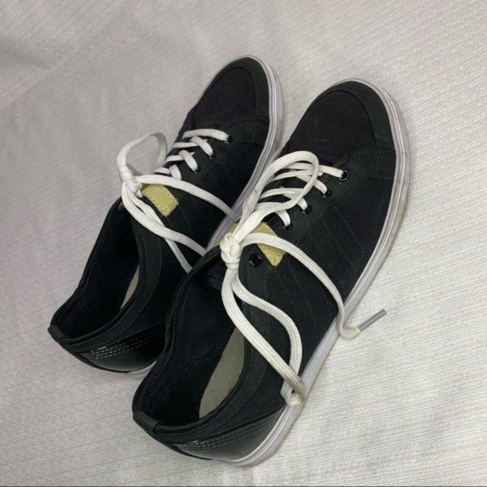 Adidas Black White Low Top Slvr Sneakers Mens 7 - Picture 4 of 10